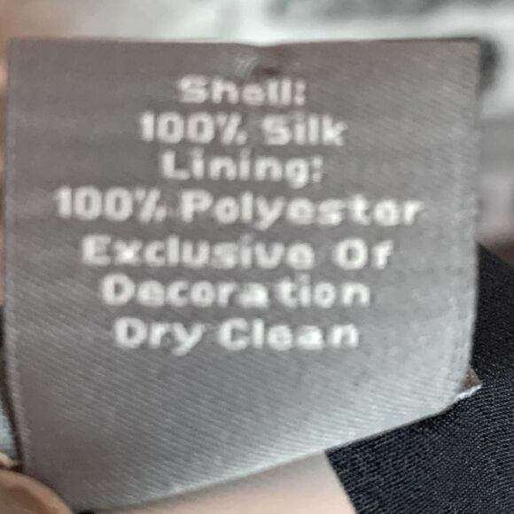 Ann Taylor 100% Silk Chiffon Embroidered 3/4 Sleeve Blouse Black Size 2 - Picture 10 of 10